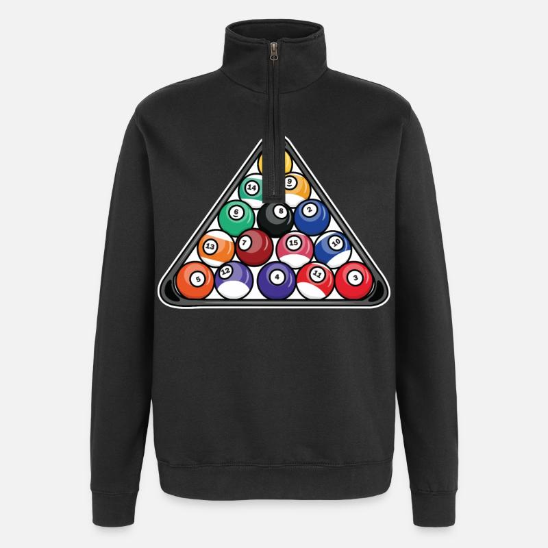 Triangle de billard - Sweat à zip 1/4 - noir