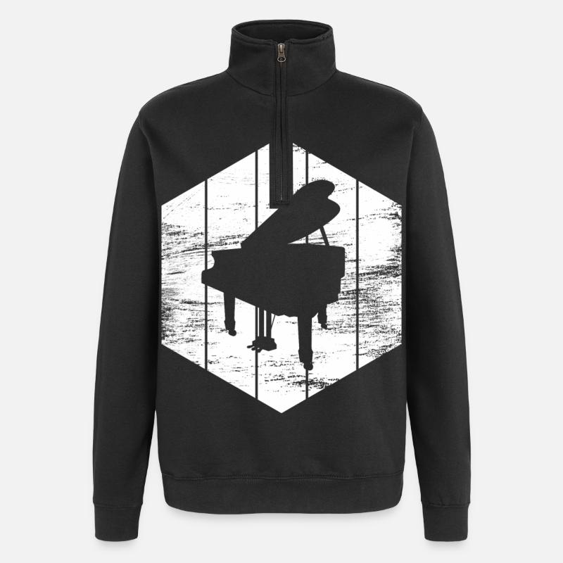 Flügel - Quarter-Zip-Sweatshirt - Schwarz