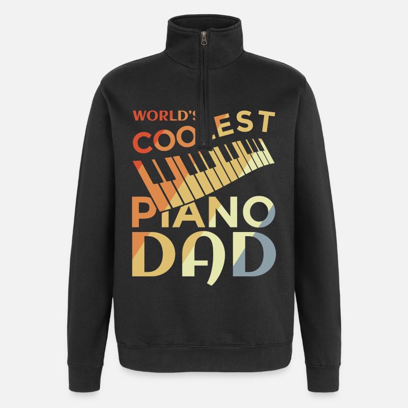 Klaviervater - Quarter-Zip-Sweatshirt - Schwarz