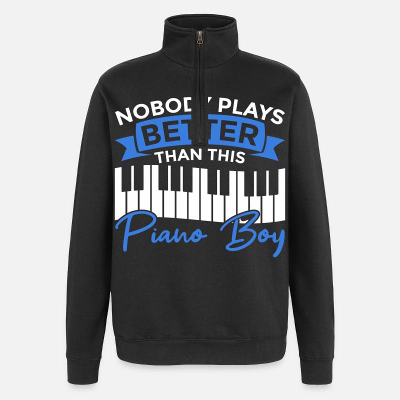 Pianist Junge - Quarter-Zip-Sweatshirt - Schwarz