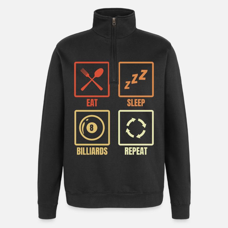 Billardspieler Routine - Quarter-Zip-Sweatshirt - Schwarz