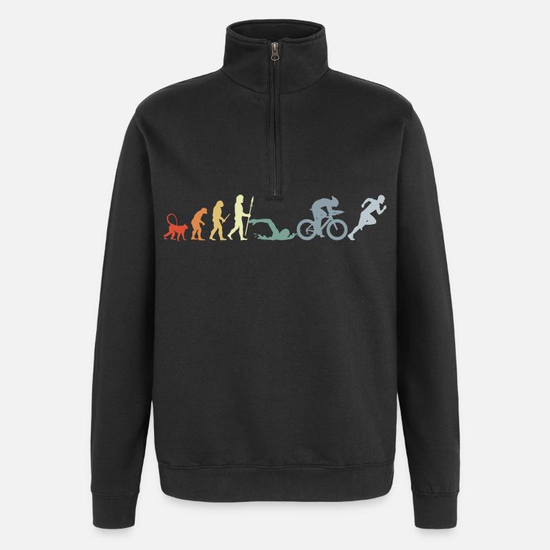 Évolution du triathlon - Sweat à zip 1/4 - noir