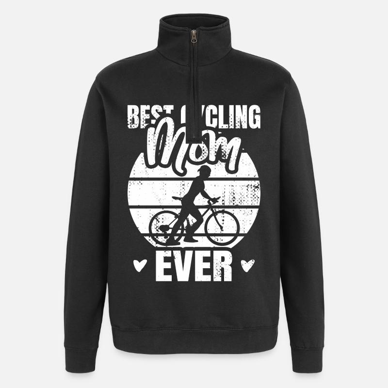 Radsport Mama - Quarter-Zip-Sweatshirt - Schwarz