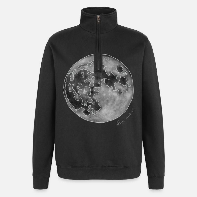 LUNE - Sweat à zip 1/4 - noir