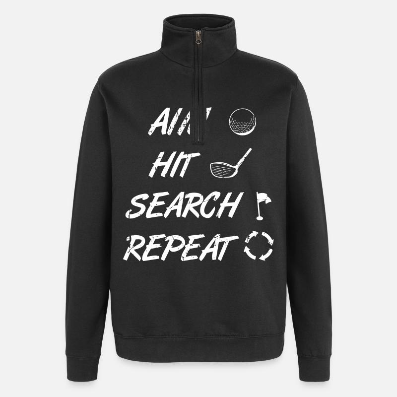 Aim Beat Search Repeat Golf - Quarter-Zip Sweatshirt - black