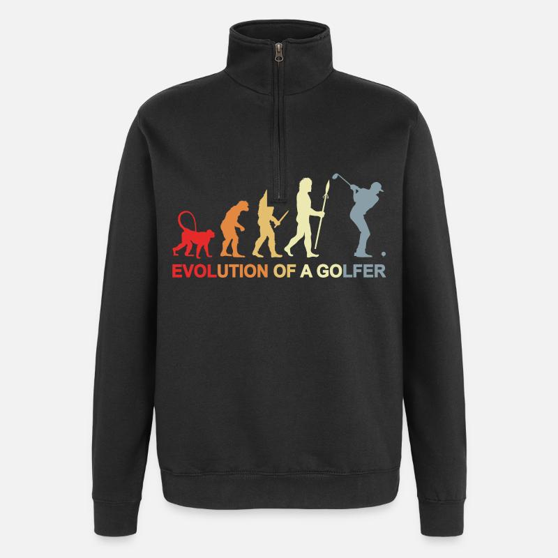 Golfer Evolution - Quarter-Zip-Sweatshirt - Schwarz