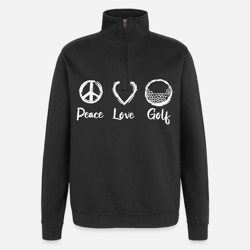 Peace Love Golf - Sweat à zip 1/4 - noir