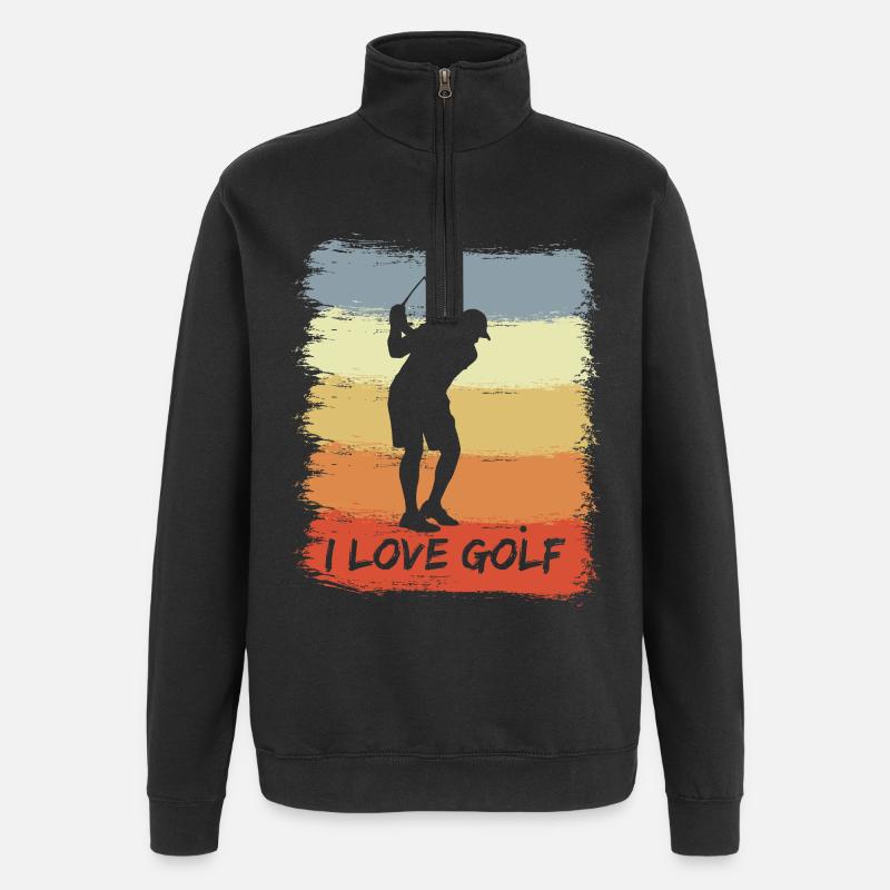 Passionné de golf - Sweat à zip 1/4 - noir