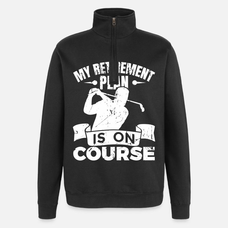 Retraite des golfeurs - Sweat à zip 1/4 - noir