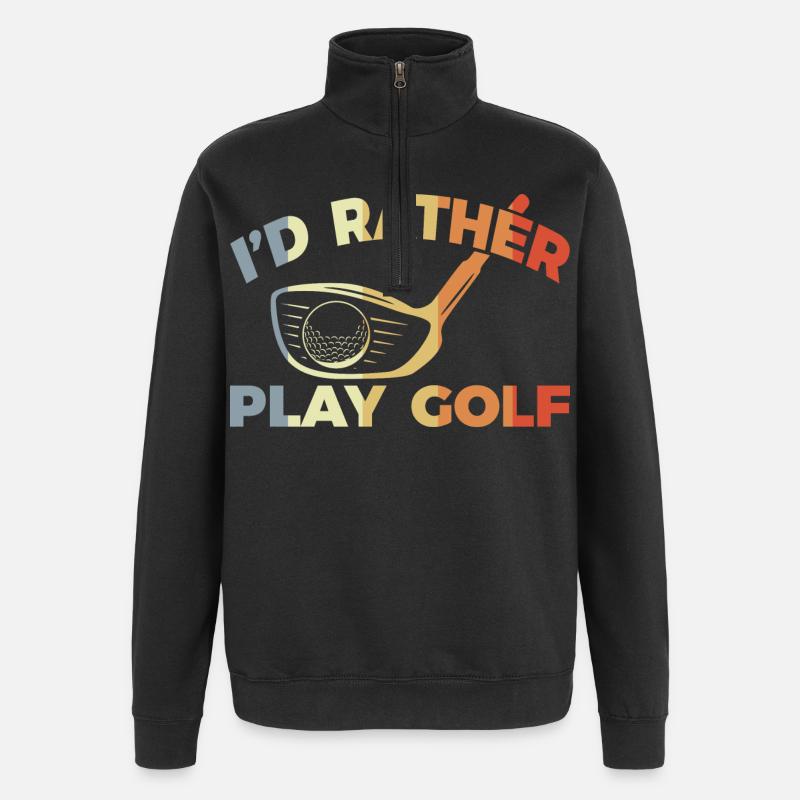 Je préfère jouer au golf - Sweat à zip 1/4 - noir