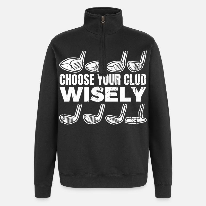 Wähle deinen Golfschläger - Quarter-Zip-Sweatshirt - Schwarz