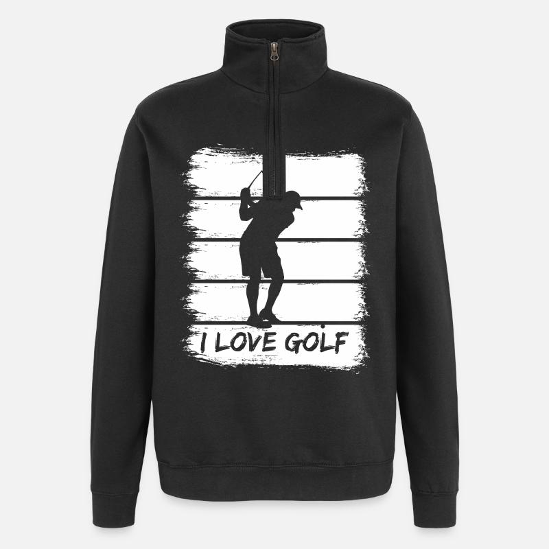 J’adore le golf - Sweat à zip 1/4 - noir
