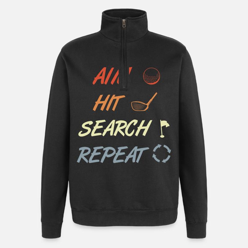 Golf Routine - Sweat à zip 1/4 - noir