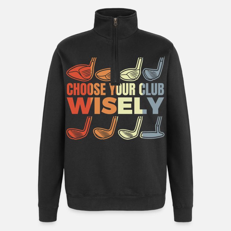 Drôle de blague de golf - Sweat à zip 1/4 - noir