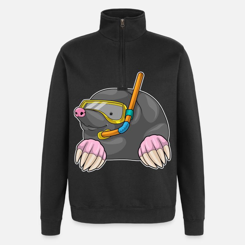 Mole Diver Snorkel Diving - Quarter-Zip Sweatshirt - black