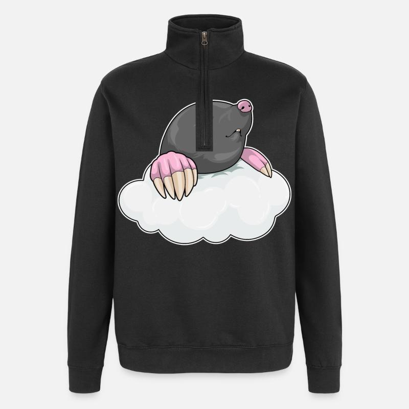 Mole clouds - Quarter-Zip Sweatshirt - black