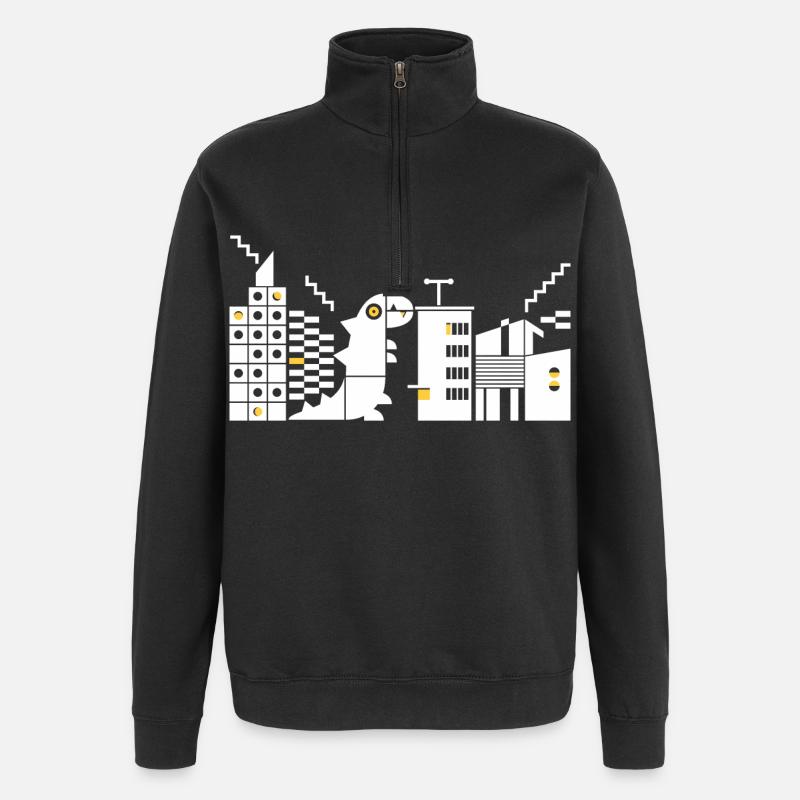 Monster rencontre Bauhaus L White - Sweat à zip 1/4 - noir