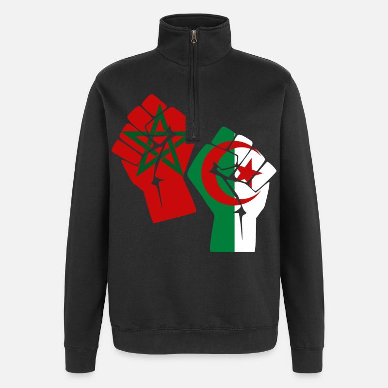 Morocco Algeria Khawa Khawa - Quarter-Zip Sweatshirt - black