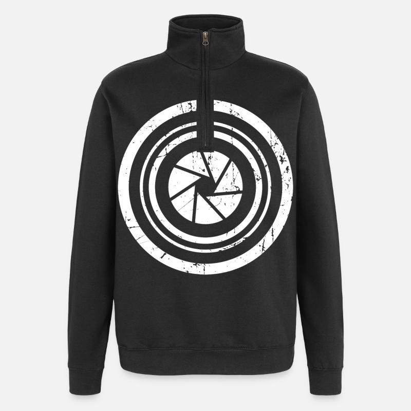 Objectif de caméra photo - Sweat à zip 1/4 - noir