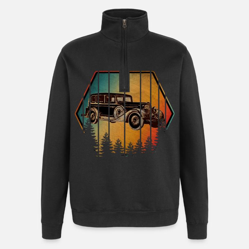 OLDTIMER - Quarter-Zip-Sweatshirt - Schwarz