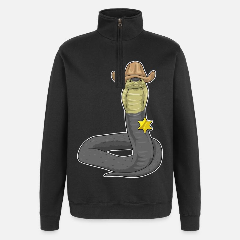 Snake Sheriff Sheriff's Hat - Quarter-Zip Sweatshirt - black