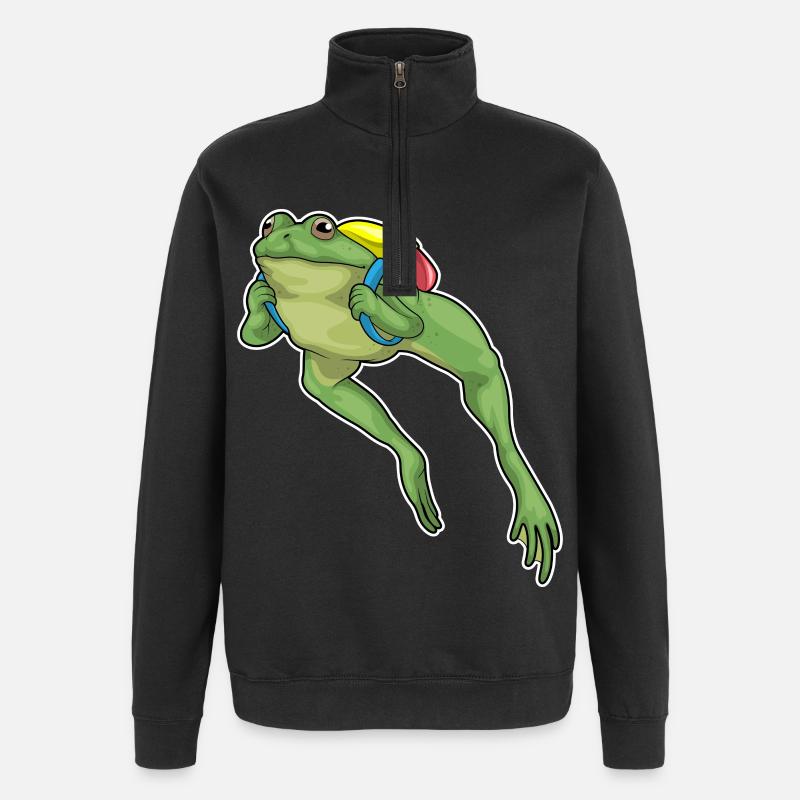 Frog Hiker Backpack Hiking - Quarter-Zip Sweatshirt - black