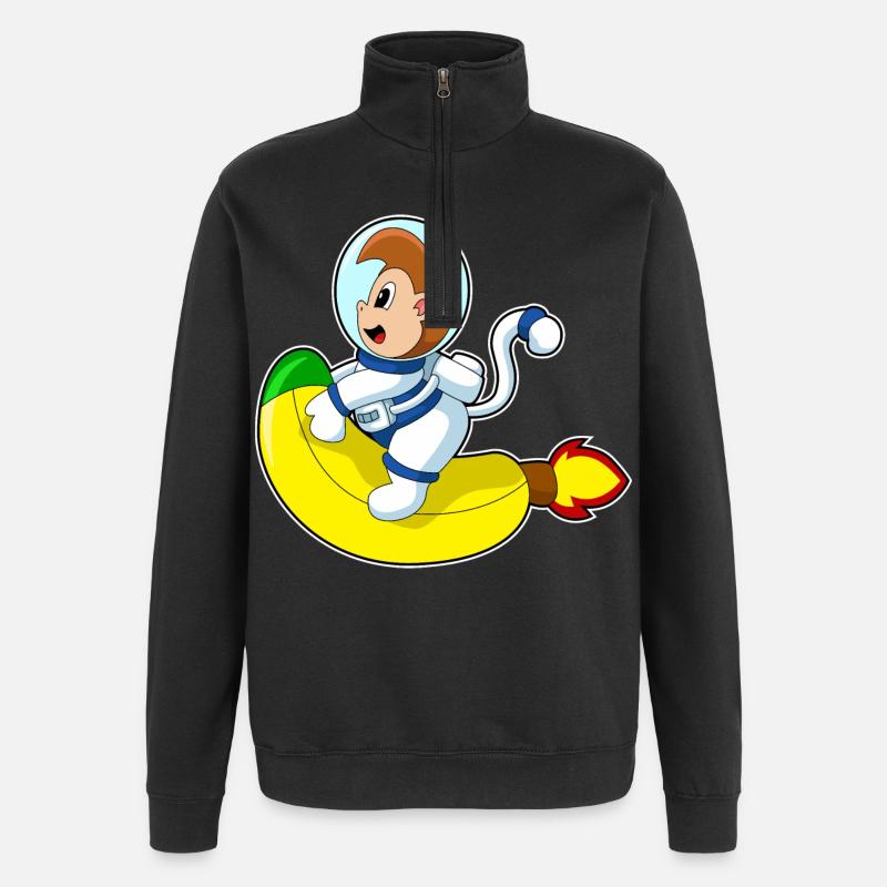 Monkey Banana Astronaute - Sweat à zip 1/4 - noir