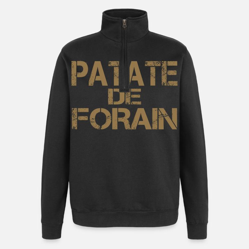 Patate forain ocre - Sweat à zip 1/4 - noir