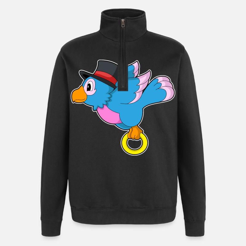 Papagei Bräutigam Ehering Hochzeit - Quarter-Zip-Sweatshirt - Schwarz