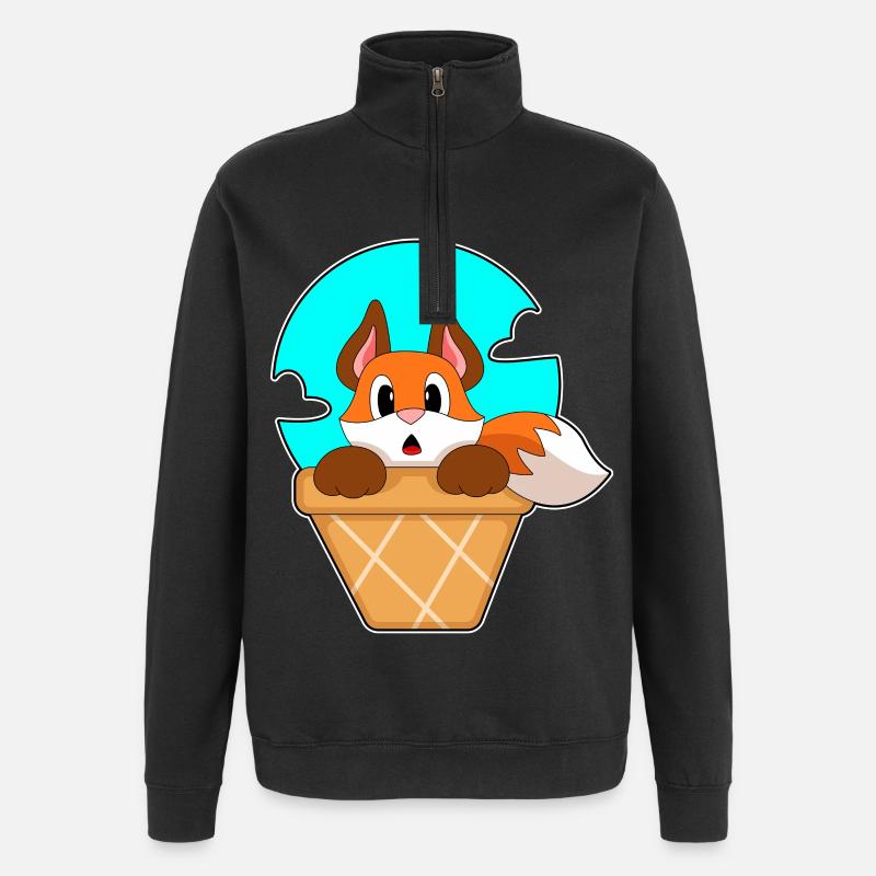 Cône de glace Fuchs - Sweat à zip 1/4 - noir