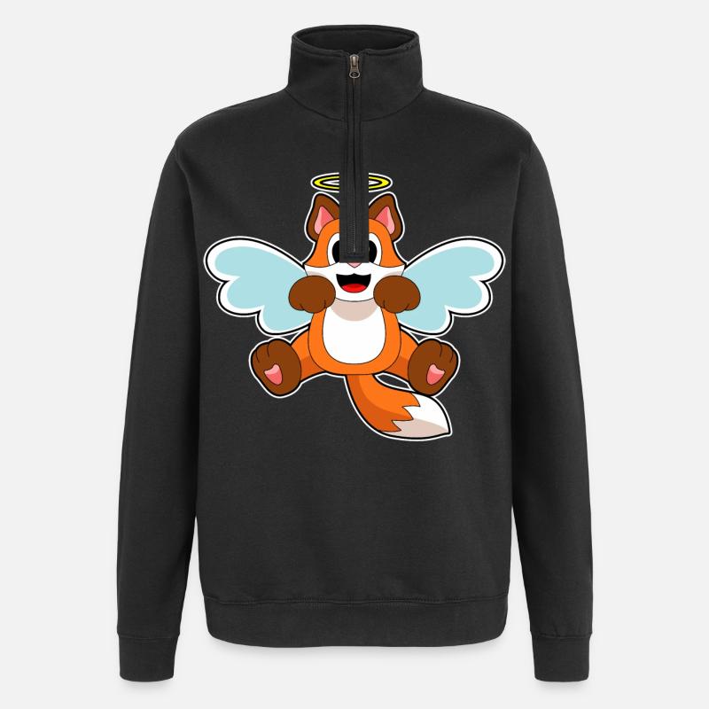 Fox Angel - Sweat à zip 1/4 - noir