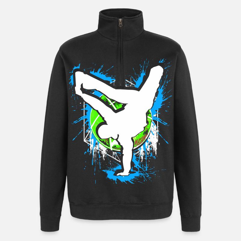 Breakdance - Breakdancer - Breakdancing - BBoy - Sweat à zip 1/4 - noir