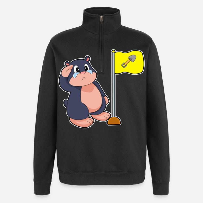 Mole flag - Quarter-Zip Sweatshirt - black