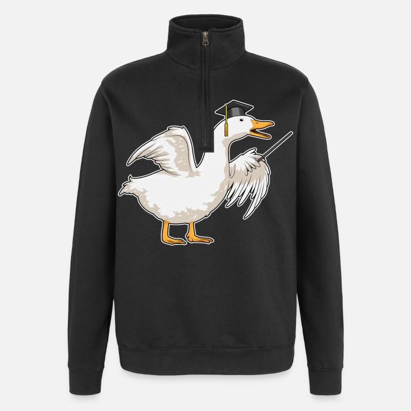 Canard Professeur Cylindre - Sweat à zip 1/4 - noir