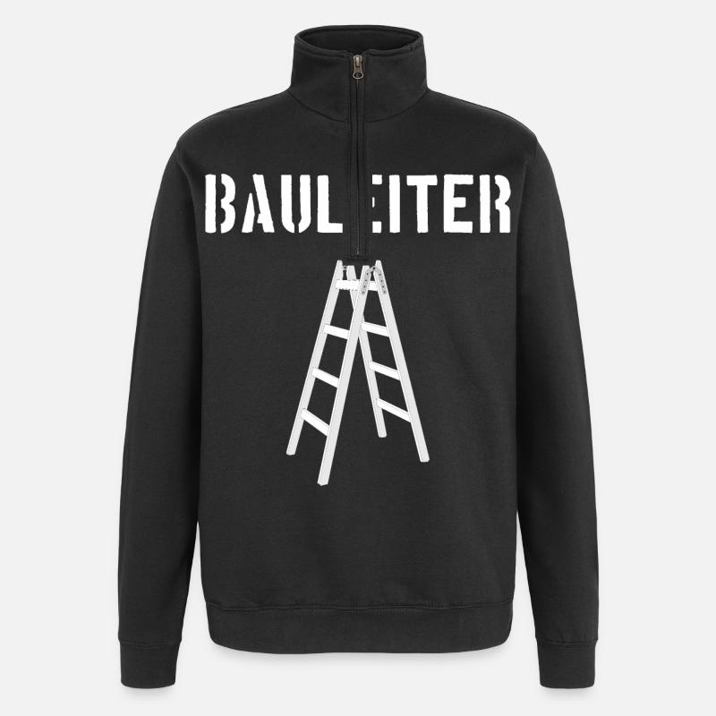 Bauleiter / Bau-Leiter - Quarter-Zip-Sweatshirt - Schwarz