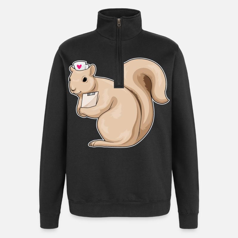 Cœur d’écureuil nourrice - Sweat à zip 1/4 - noir