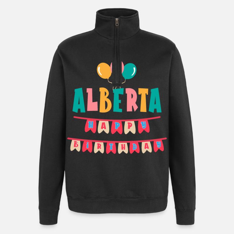 t-shirt joyeux anniversaire Alberta joyeux anniversaire - Sweat à zip 1/4 - noir