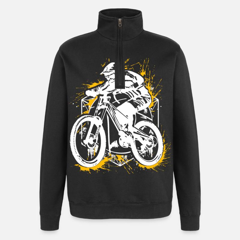 Mountainbike MTB - Mountainbiker - Mountain biking - Quarter-Zip Sweatshirt - black
