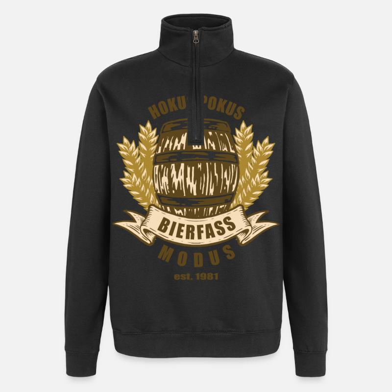 Bierfass Modus - Quarter-Zip-Sweatshirt - Schwarz