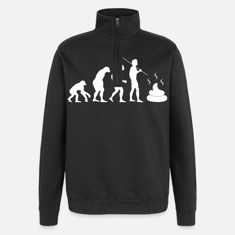intestinal evolution - Quarter-Zip Sweatshirt - black