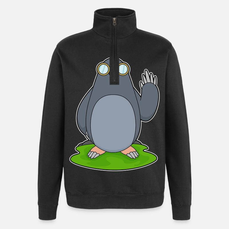Mole glasses - Quarter-Zip Sweatshirt - black