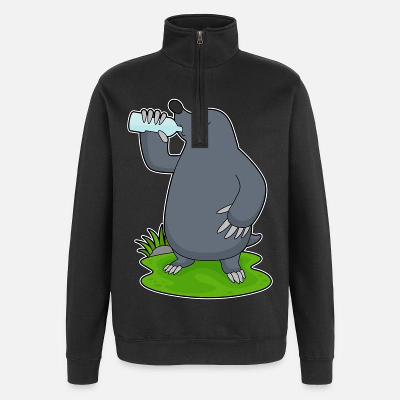 Mole water bottle - Quarter-Zip Sweatshirt - black