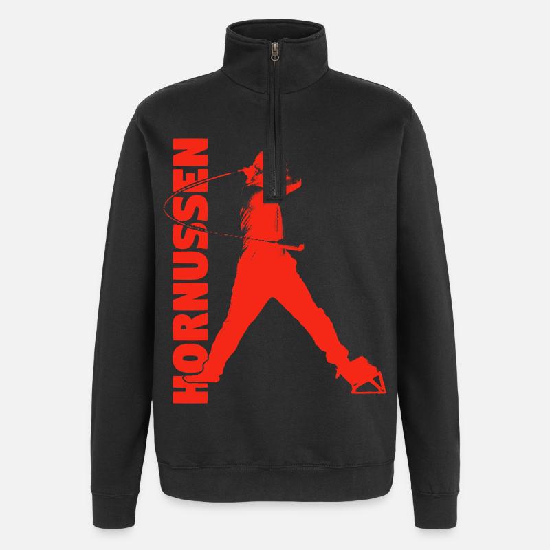 Hornussen - Quarter-Zip-Sweatshirt - Schwarz