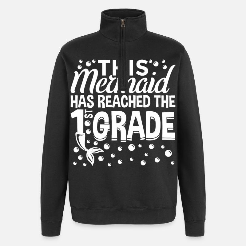 Schülerin 1. Klasse - Quarter-Zip-Sweatshirt - Schwarz