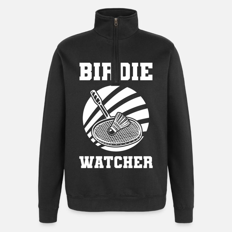 Blague sur le badminton - Sweat à zip 1/4 - noir