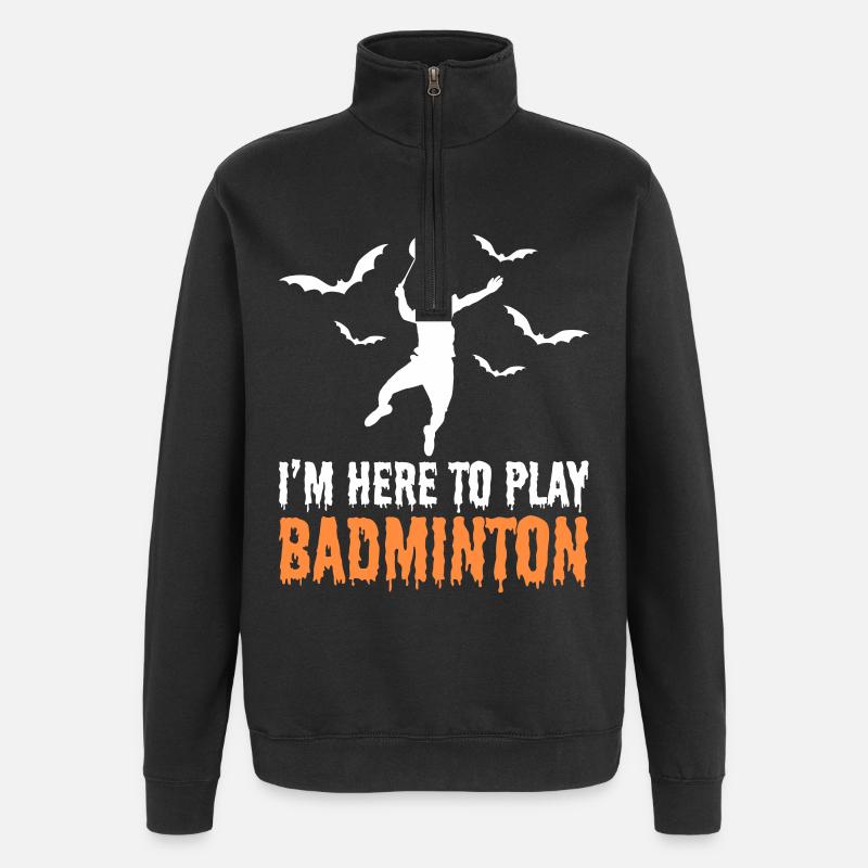 Badminton d’Halloween - Sweat à zip 1/4 - noir