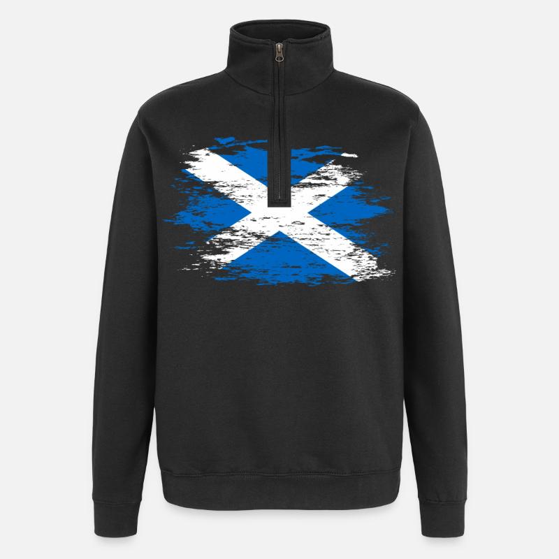 Drapeau de l’Écosse utilisé - Sweat à zip 1/4 - noir