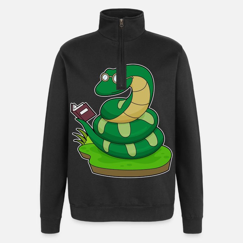 Livre Snake Nerd - Sweat à zip 1/4 - noir