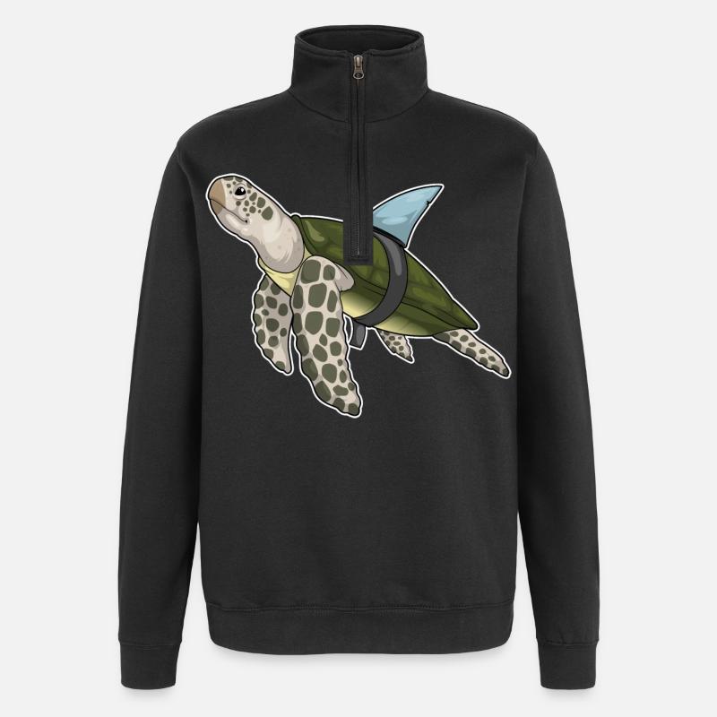 Turtle Shark Fin - Quarter-Zip Sweatshirt - black