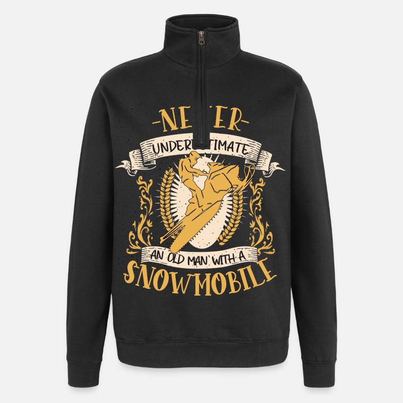 Snowmobile Snowmobiler Winter Gift - Quarter-Zip Sweatshirt - black